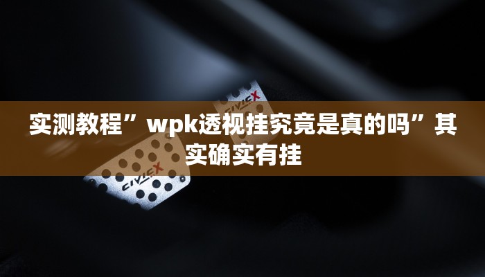 实测教程”wpk透视挂究竟是真的吗”其实确实有挂