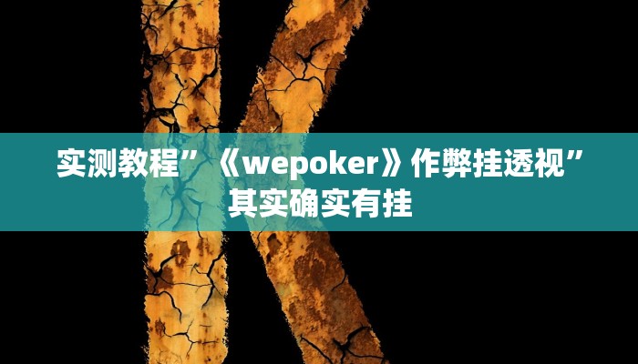 实测教程”《wepoker》作弊挂透视”其实确实有挂