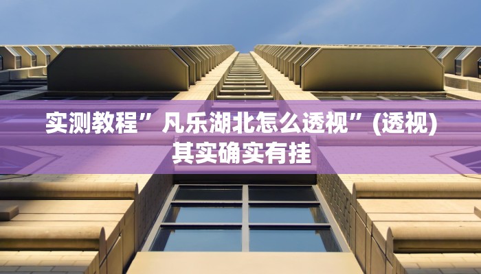 实测教程”凡乐湖北怎么透视”(透视)其实确实有挂 实测教程”凡乐湖北怎么透视”(透视)其实确实有挂