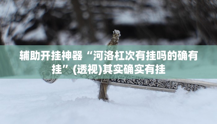 辅助开挂神器“河洛杠次有挂吗的确有挂”(透视)其实确实有挂